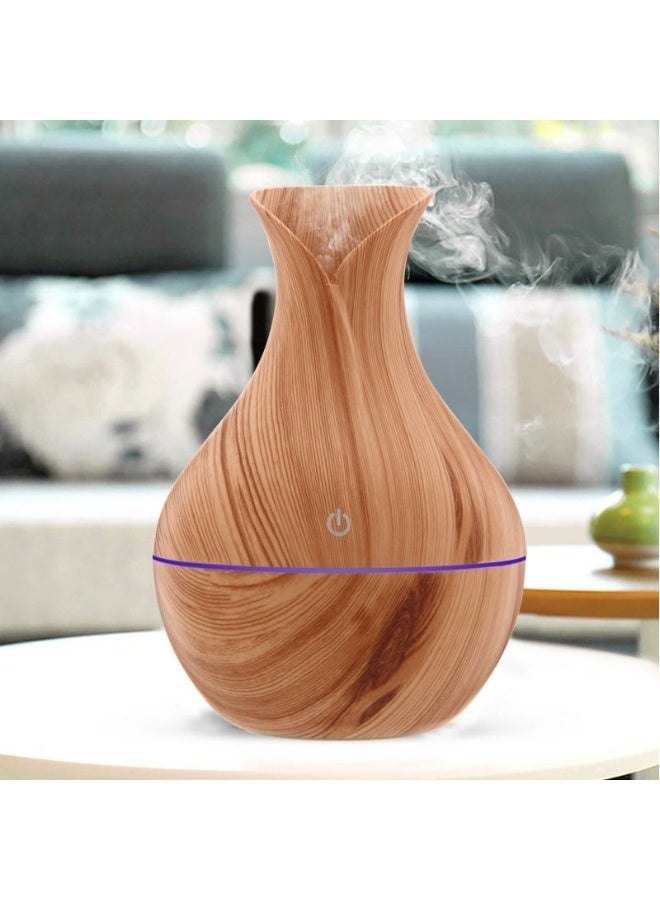 Aroma Humidifier with Color-Changing LED, Wood Grain Finish - Image 2